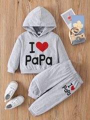 PAPA Casual Outfit Hoodie & Trousers Set for Boys