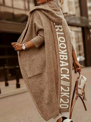 Open Front Hooded Cardigan Long Sleeve Casual Cardigan