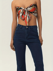 Tie Front Crop Tube Top Summer Sleeveless