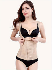 Mesh Shaping Top Front Buckle Tummy Control Slimmer Open Bust Top