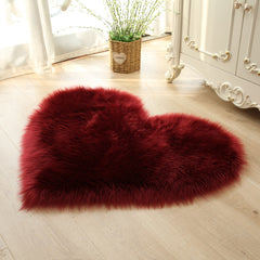 Heart Shaped Plush Rug Fluffy Carpet For Room