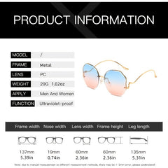 Oversize Polygon Rimless Sunglasses For Women