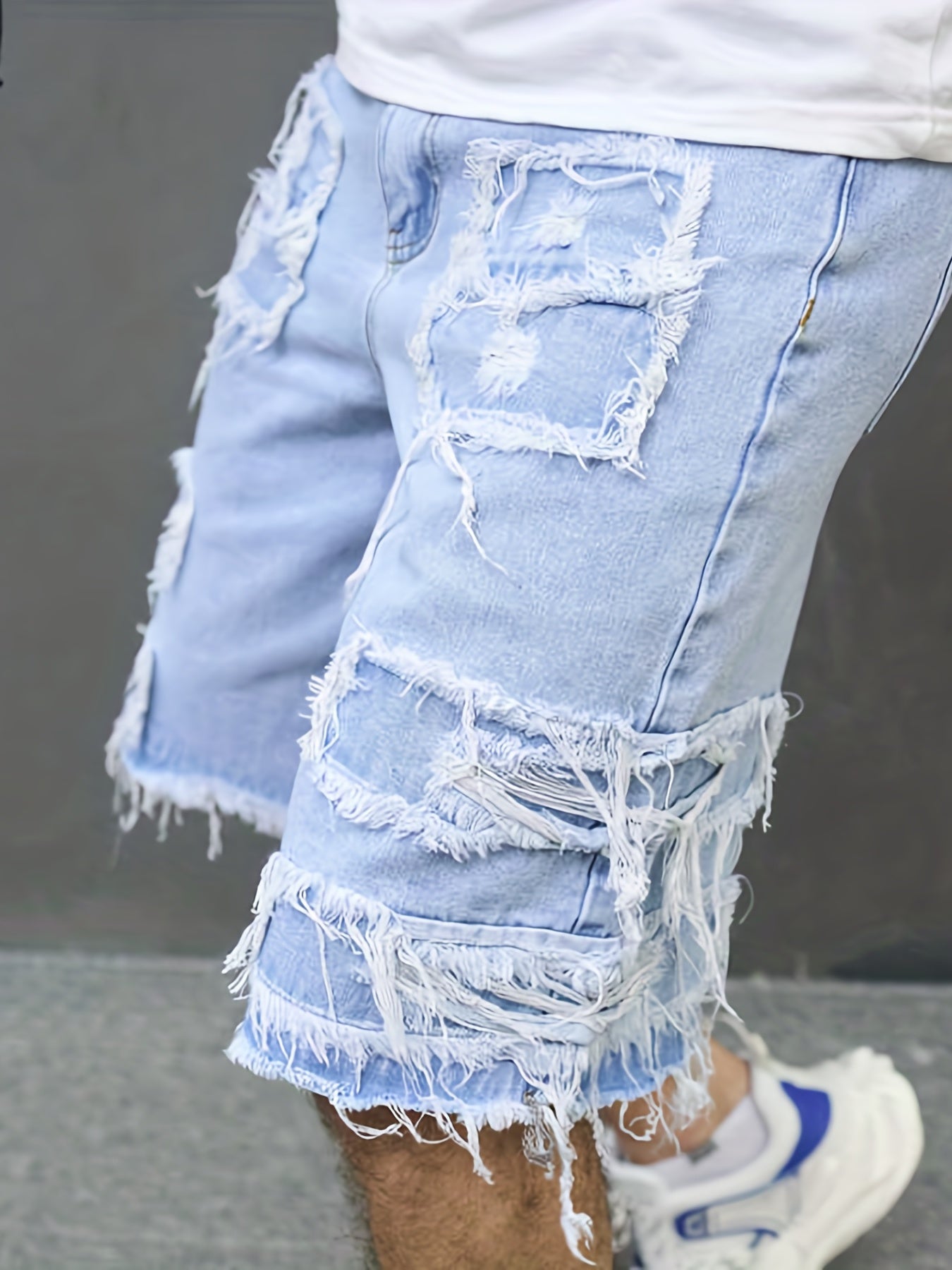 Men's Distressed Denim Shorts Casual Street Style Summer Wear