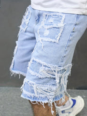 Men's Distressed Denim Shorts Casual Street Style Summer Wear