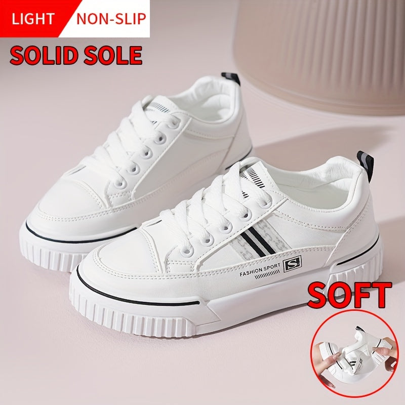 Women's Lace-up Low Skate Shoes Soft Sole Casual Sneakers