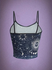 Moon & Sun Spaghetti Strap Top Sleeveless Cami