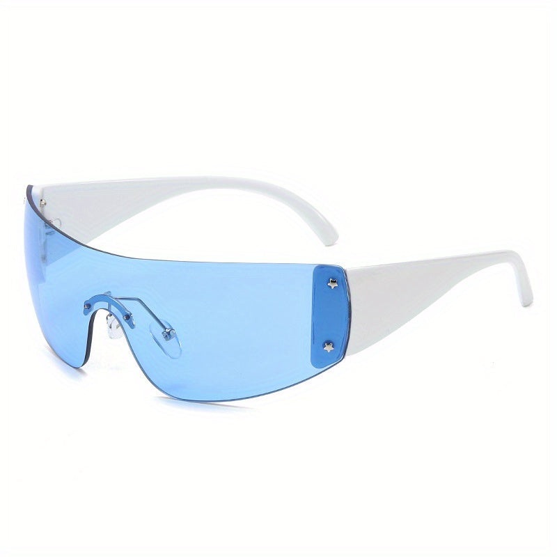 Y2K One piece Sunglasses Rivet Mirror Lens UV400