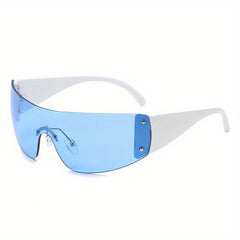 Y2K One piece Sunglasses Rivet Mirror Lens UV400
