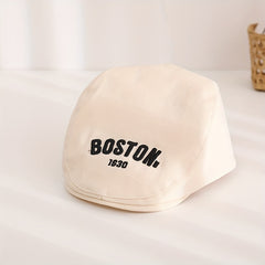 Adjustable Summer Mens Peaked Cap With Boston Embroidery