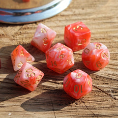 7pcs Rose Pearlescent Dice Set for RPG Party