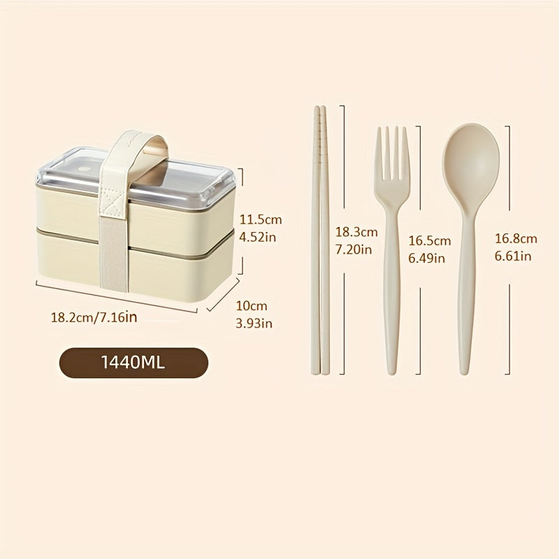 Rectangle Divided Microwave Lunch Box with Insulated Bag and Cutlery