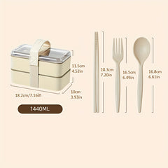 Rectangle Divided Microwave Lunch Box with Insulated Bag and Cutlery