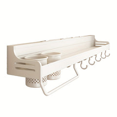 Multifunctional Kitchen Shelf with Dishcloth Rod