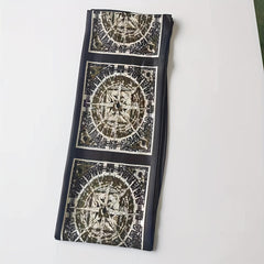 Vintage Print Thin Scarf Satin Head Scarf