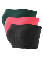 3pcs Seamless Bandeau Bras Soft Stretch Everyday Bra Women's Lingerie