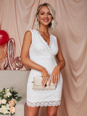 V Neck Solid Dress Sleeveless Sweater