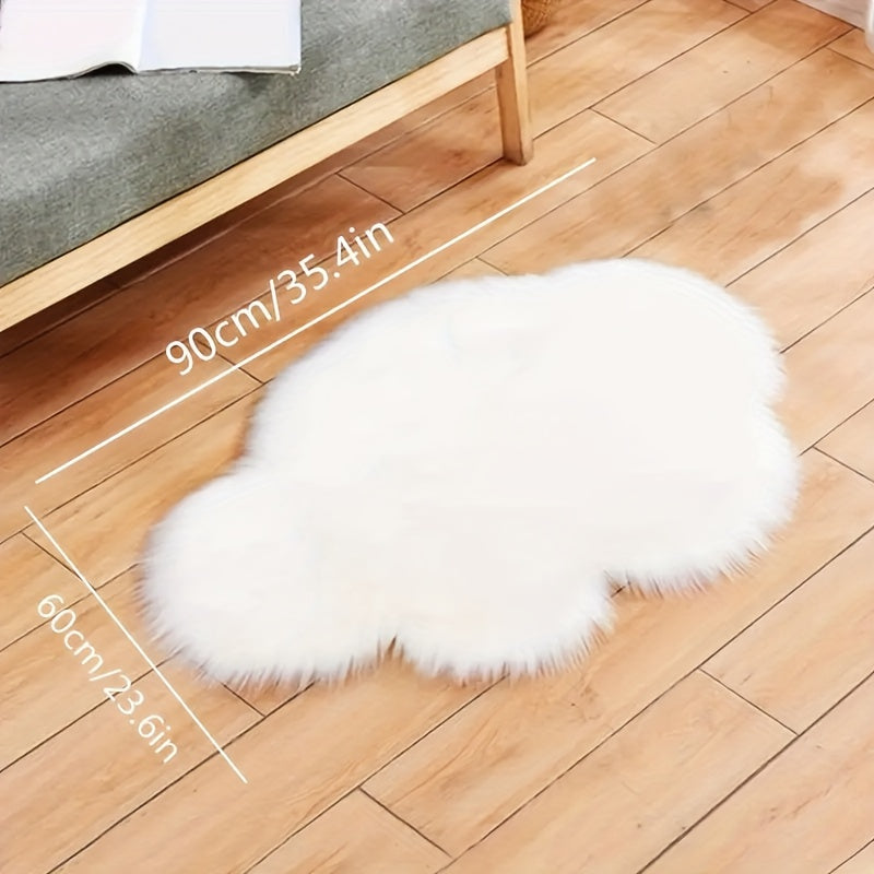 Fluffy Cloud Shape Faux Fur Area Rug 2x3 Feet