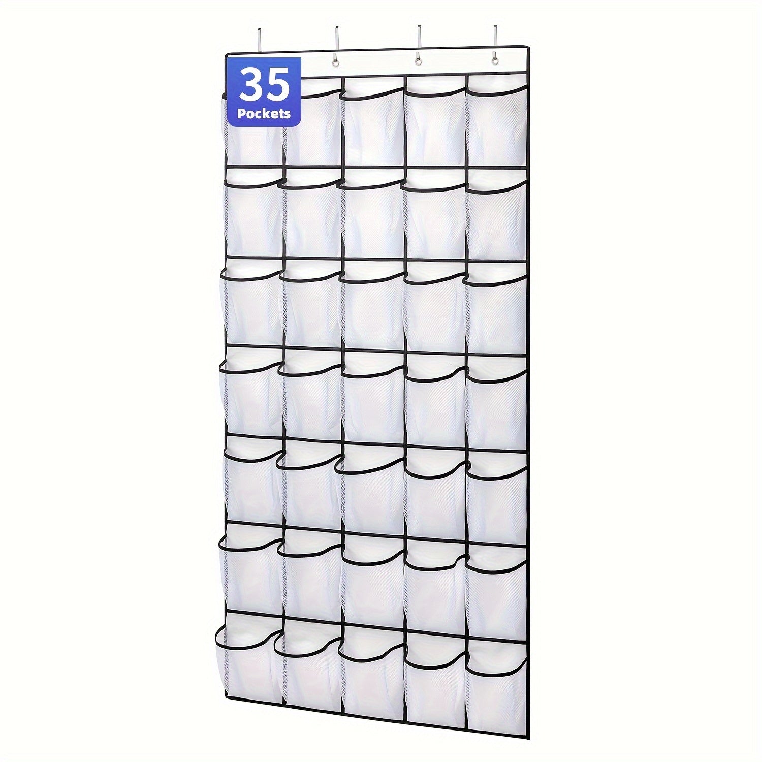 Over the Door Shoe Organizer with 35 Large Mesh Pockets
