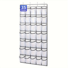 Over the Door Shoe Organizer with 35 Large Mesh Pockets