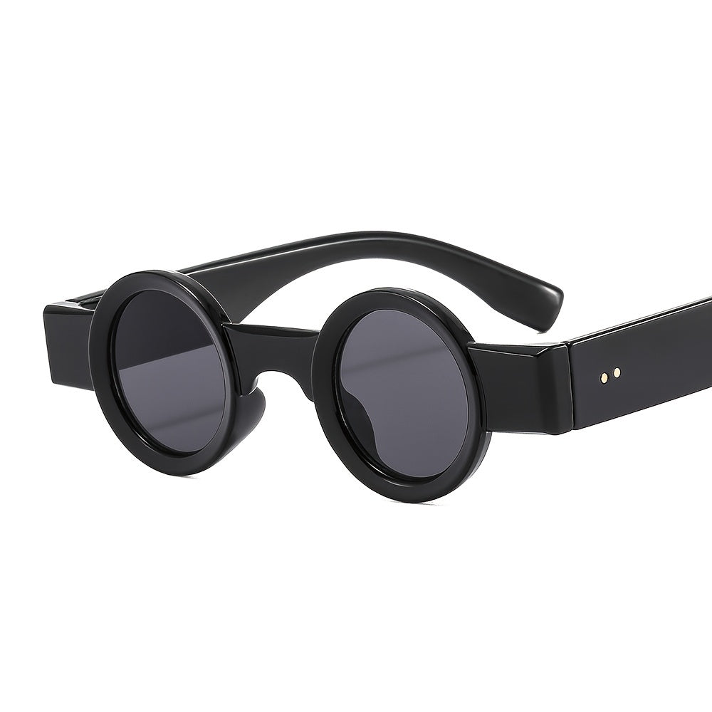 Round Frame Vintage Sunglasses Gradient Y2K Travel Shades