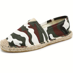 Men's Camo Print Espadrilles Slip-on Loafers Comfort Walking Shoes