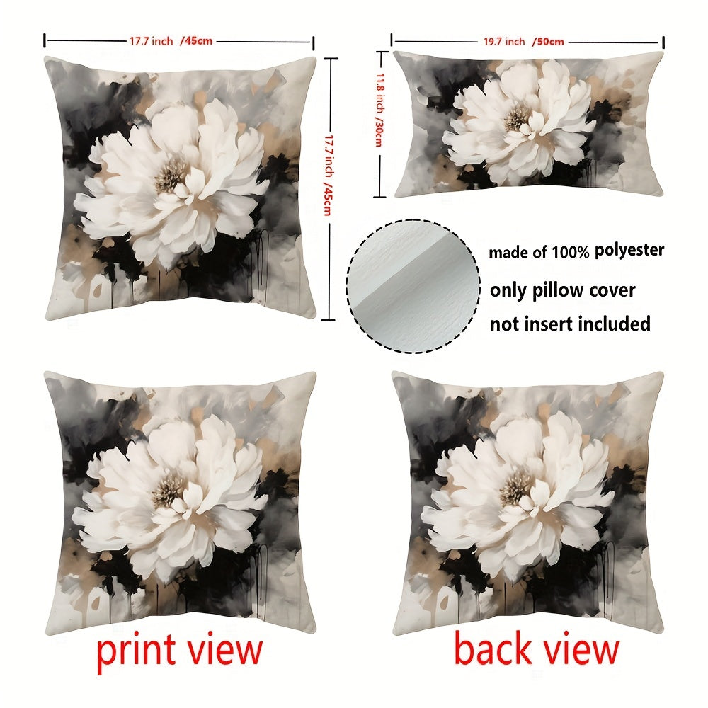 Vintage Flower Throw Pillow Covers Double Sided Printed Throw Pillowcase