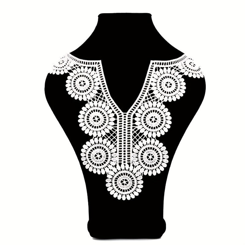 Embroidered Round Sexy V Lace Neckline Fabric DIY Collar Lace Fabric For Sewing