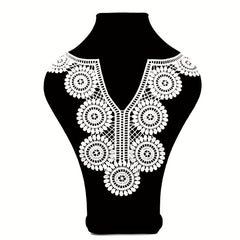Embroidered Round Sexy V Lace Neckline Fabric DIY Collar Lace Fabric For Sewing
