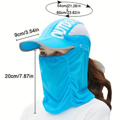 Summer Sports Sun Hats with Neck Gaiter Mask UV Protection Lightweight Cap