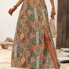 Boho High Waist Split Skirt for Spring & Summer