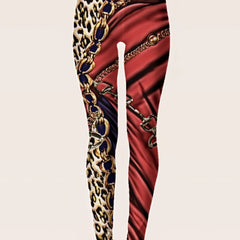 Stretchy Allover Print Skinny Leggings Women's Casual
