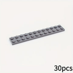 30pcs 2x12 Low Brick Building Blocks Durable ABS Plastic 6 Colors Gray Red Yello
