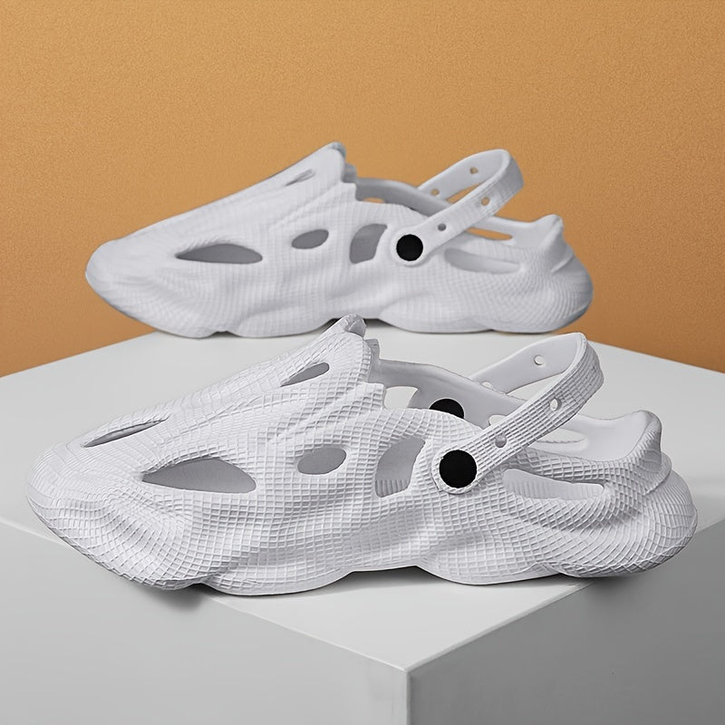 Men's Non-slip Hollow PU Clogs Comfortable Sandals For Beach