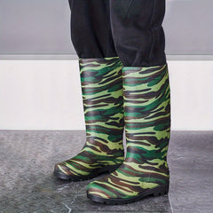 Men's Camo Rain Boots Non-slip Waterproof Outdoor Fishing Shoes
