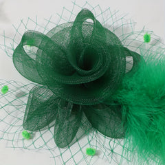 Bridal Feather Head Piece Mesh Flower Hair Accessories Clip