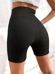 Ribbed Knit High Waist Leggings Casual Solid Leggings