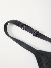 Ribbed Wireless Sports Bra Breathable Yoga Spaghetti Strap Bra