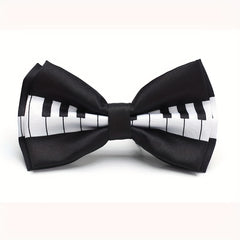 Men's Musical Note Bow Tie - Keyboard Design - Music Lover Gift