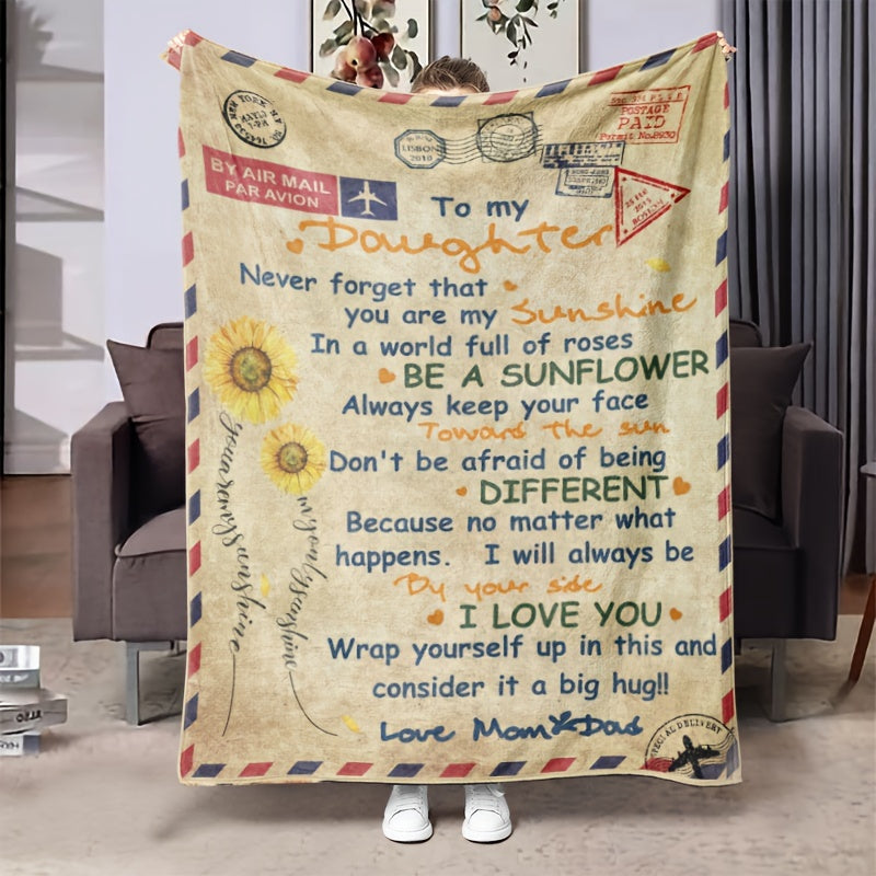 Throw Blanket From Dad And Mom To Daughter