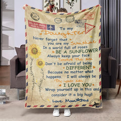 Throw Blanket From Dad And Mom To Daughter