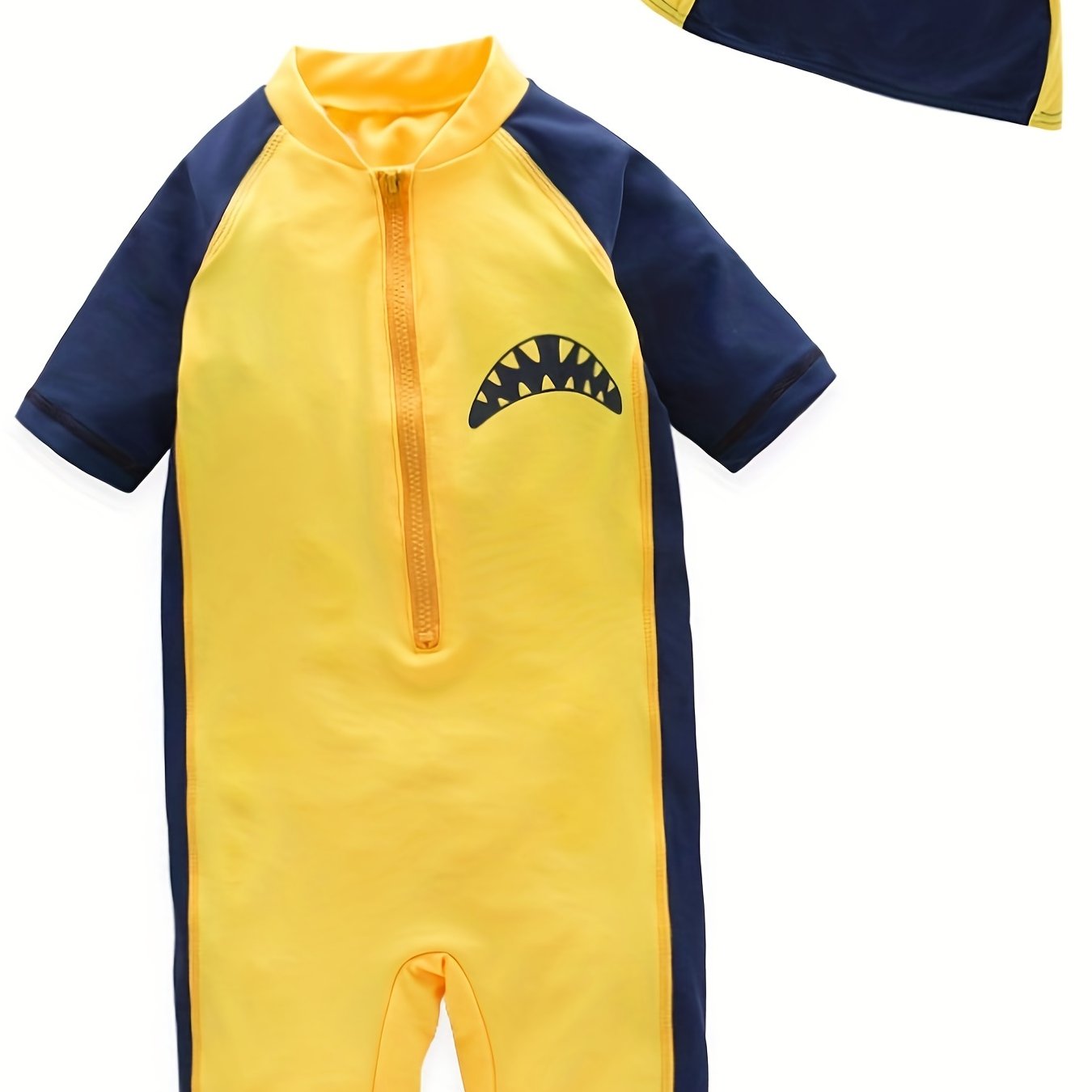 Baby Boys Yellow Shark One Piece Swimsuit Set