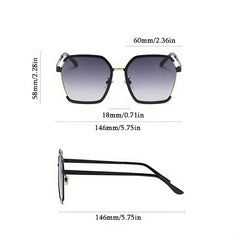 Large Polygon Sunglasses Gradient UV400 Metal Sun Shades Glasses