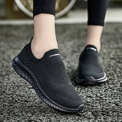 Women's Letter Slip on Casual Sneakers Mesh Breathable Sporty Outd