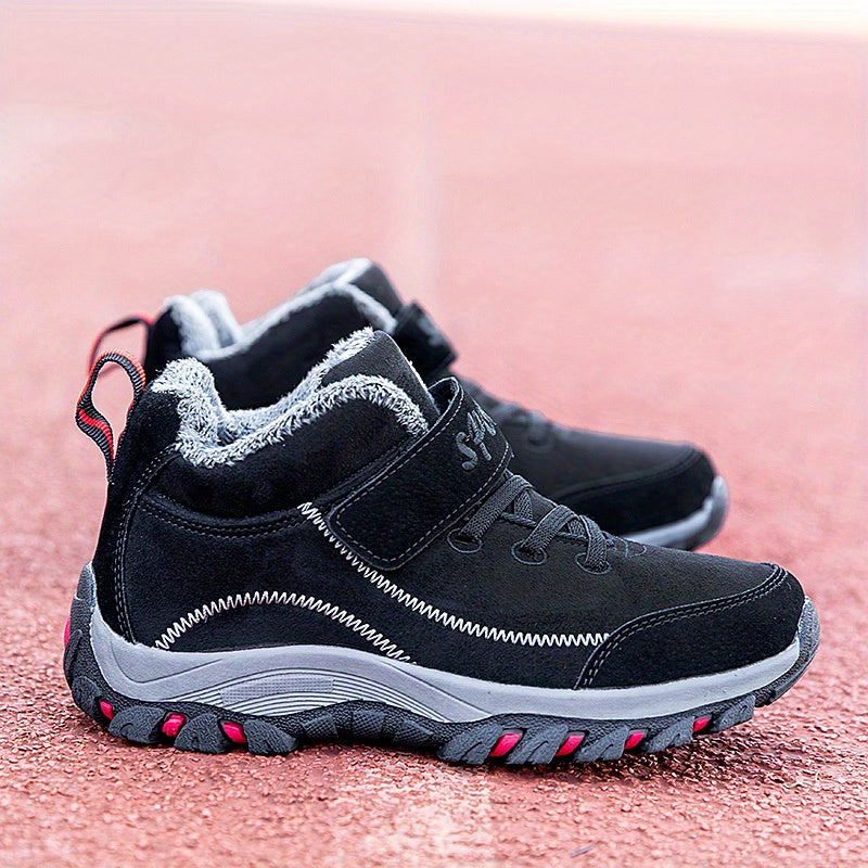 Men's Snow Boots Fuzzy Lining Thermal Winter Shoes Windproof Hiking