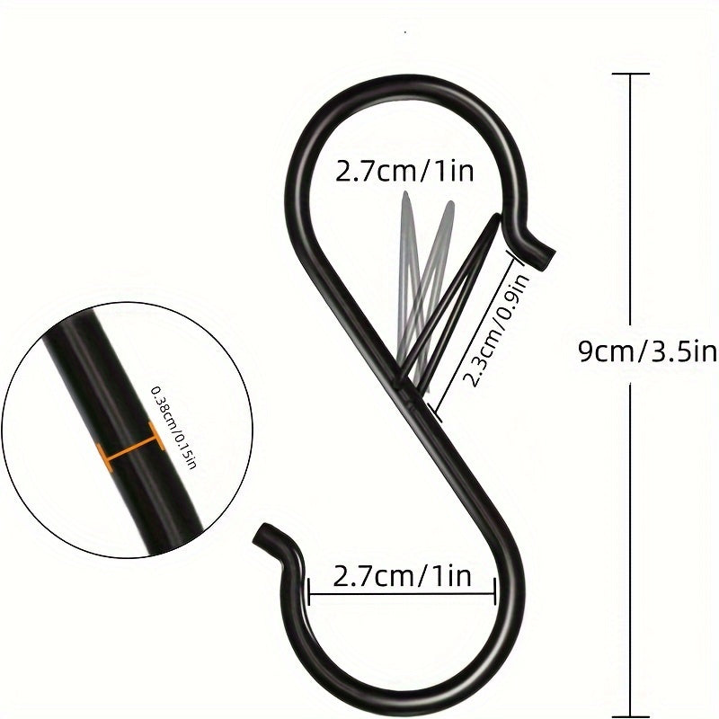 5 pcs S Hooks For Hanging 8 89 Cm Safety Buckle S Hook Pot Holder Closet Hooks
