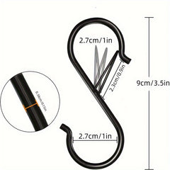 5 pcs S Hooks For Hanging 8 89 Cm Safety Buckle S Hook Pot Holder Closet Hooks