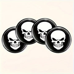 4pcs Skeleton Skull Car Wheel Center Hub Cap Stickers 56mm Car Accessories