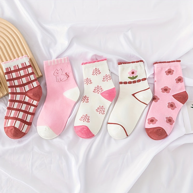 5 Pairs Lace Princess Socks for Baby Girls Spring Autumn Winter