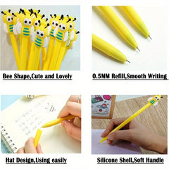 30pcs Bumble Bee Gel Pens Yellow Cartoon 0.5mm for Party Favors