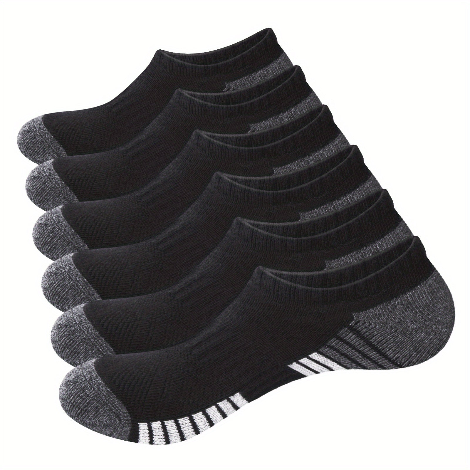 6 Pairs Striped Ankle Socks Soft & Lightweight Low Cut Sports Socks